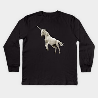 White Unicorn Kids Long Sleeve T-Shirt